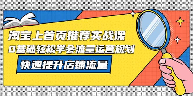 淘宝上首页/推荐实战课：0基础轻松学会流量运营规划，快速提升店铺流量-即时风口网