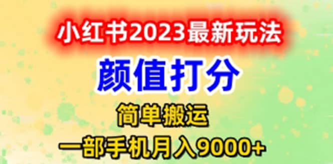 最新小红书颜值打分玩法，日入300+闭环玩法-即时风口网