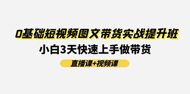 0基础短视频图文带货实战提升班(直播课+视频课)：小白3天快速上手做带货-即时风口网