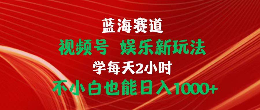 蓝海赛道视频号 娱乐新玩法每天2小时小白也能日入1000+-即时风口网