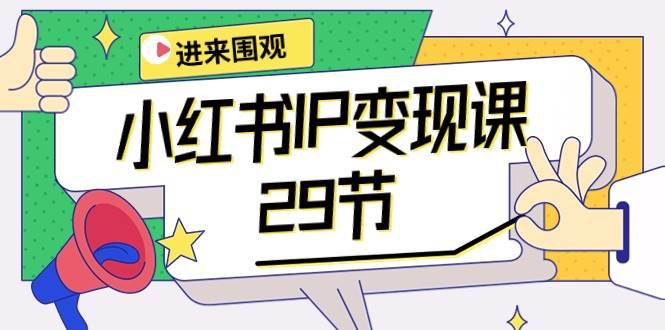 小红书IP变现课：开店/定位/IP变现/直播带货/爆款打造/涨价秘诀/等等/29节-即时风口网