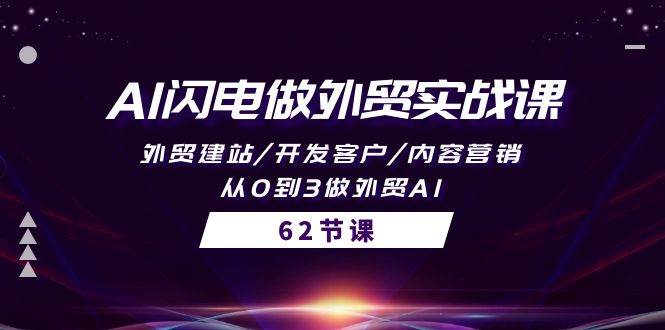 AI闪电做外贸实战课，外贸建站/开发客户/内容营销/从0到3做外贸AI-62节-即时风口网