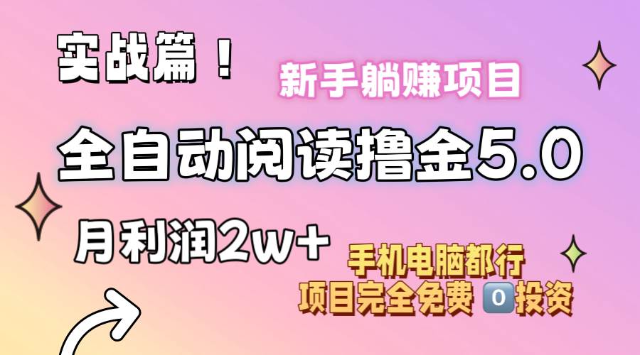 小说全自动阅读撸金5.0 操作简单 可批量操作 零门槛！小白无脑上手月入2w+-即时风口网