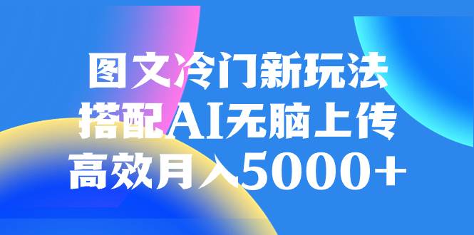 图文冷门新玩法，搭配AI无脑上传，高效月入5000+-即时风口网