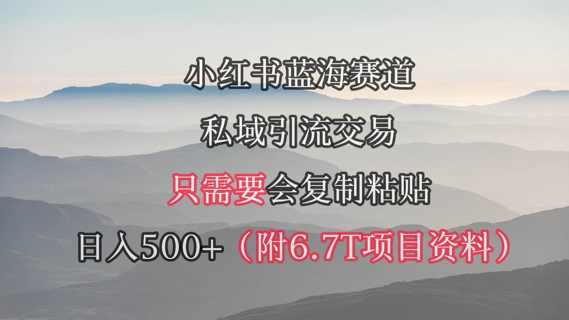 小红书短剧赛道，私域引流交易，会复制粘贴，日入500+（附6.7T短剧资源）-即时风口网