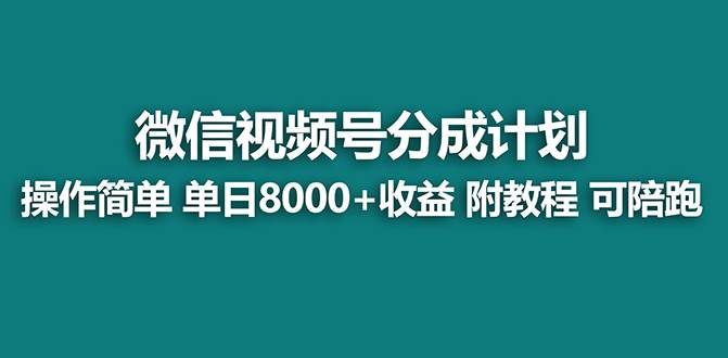 【蓝海项目】视频号分成计划，单天收益8000+，附玩法教程！-即时风口网