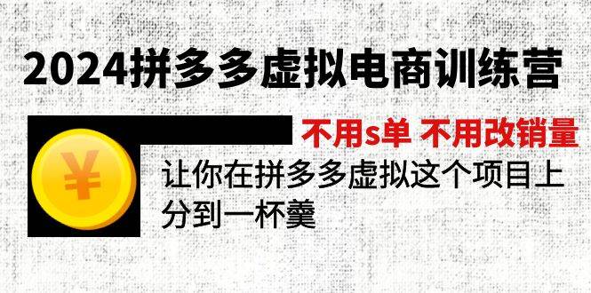 2024拼多多虚拟电商训练营 不用s单 不用改销量  在拼多多虚拟上分到一杯羹-即时风口网