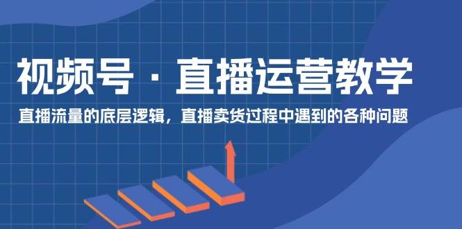 视频号 直播运营教学：直播流量的底层逻辑，直播卖货过程中遇到的各种问题-即时风口网