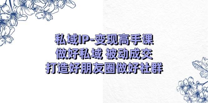 私域IP-变现高手课：做好私域 被动成交，打造好朋友圈做好社群（18节）-即时风口网