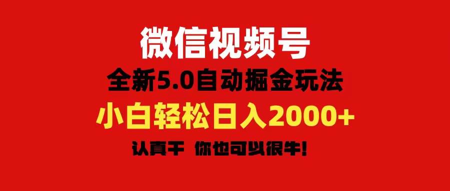 微信视频号变现，5.0全新自动掘金玩法，日入利润2000+有手就行-即时风口网