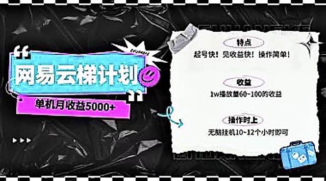 2024网易云云梯计划 单机日300+ 无脑月入5000+-即时风口网