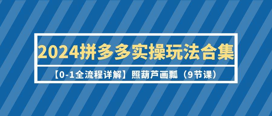 2024拼多多实操玩法合集【0-1全流程详解】照葫芦画瓢（9节课）-即时风口网