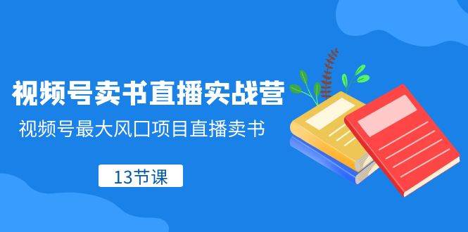 视频号-卖书直播实战营，视频号最大风囗项目直播卖书（13节课）-即时风口网