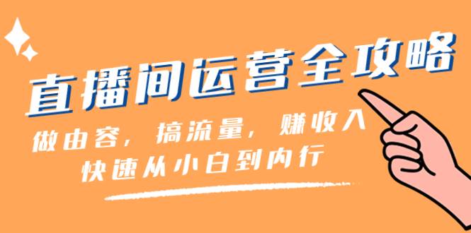 直播间-运营全攻略：做由容，搞流量，赚收入一快速从小白到内行（46节课）-即时风口网