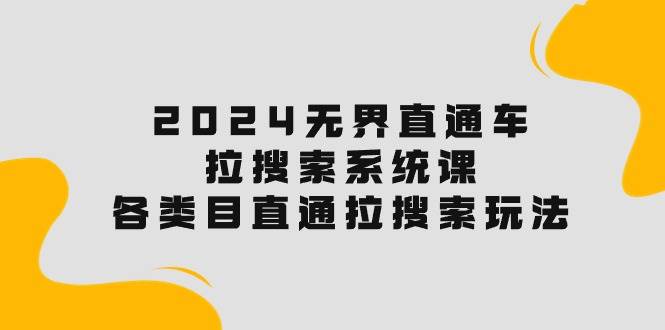 2024无界直通车·拉搜索系统课：各类目直通车 拉搜索玩法！-即时风口网