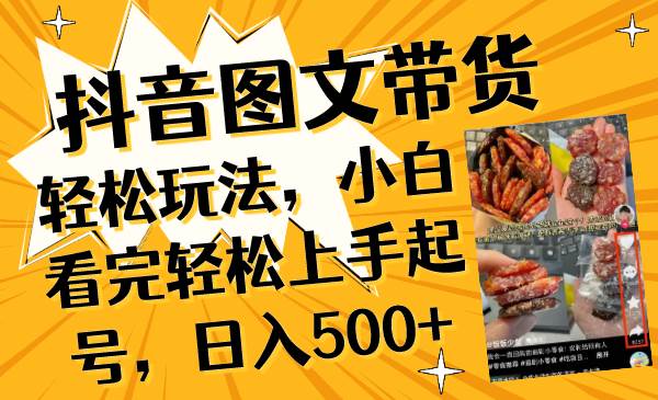 抖音图文带货轻松玩法，小白看完轻松上手起号，日入500+-即时风口网