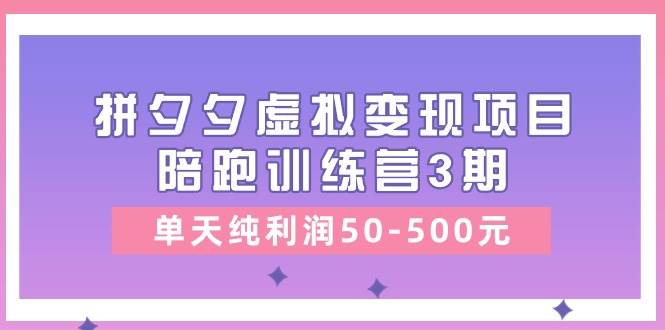 某收费培训《拼夕夕虚拟变现项目陪跑训练营3期》单天纯利润50-500元-即时风口网