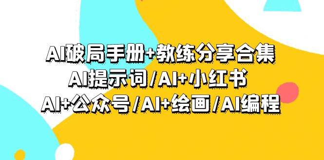 AI破局手册+教练分享合集：AI提示词/AI+小红书 /AI+公众号/AI+绘画/AI编程-即时风口网