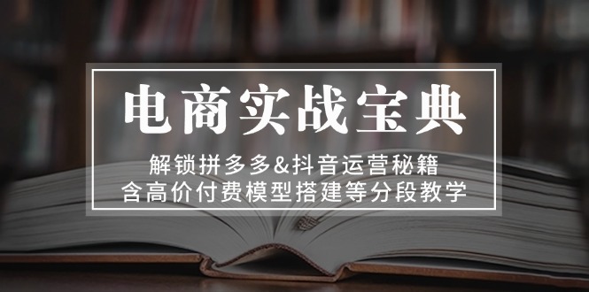 电商实战宝典 解锁拼多多&抖音运营秘籍 含高价付费模型搭建等分段教学-即时风口网